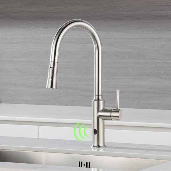 Rainlex Pull Down Touchless Kitchen Faucet Reviews Wayfair   Rainlex Pull Down Touchless Kitchen Faucet 